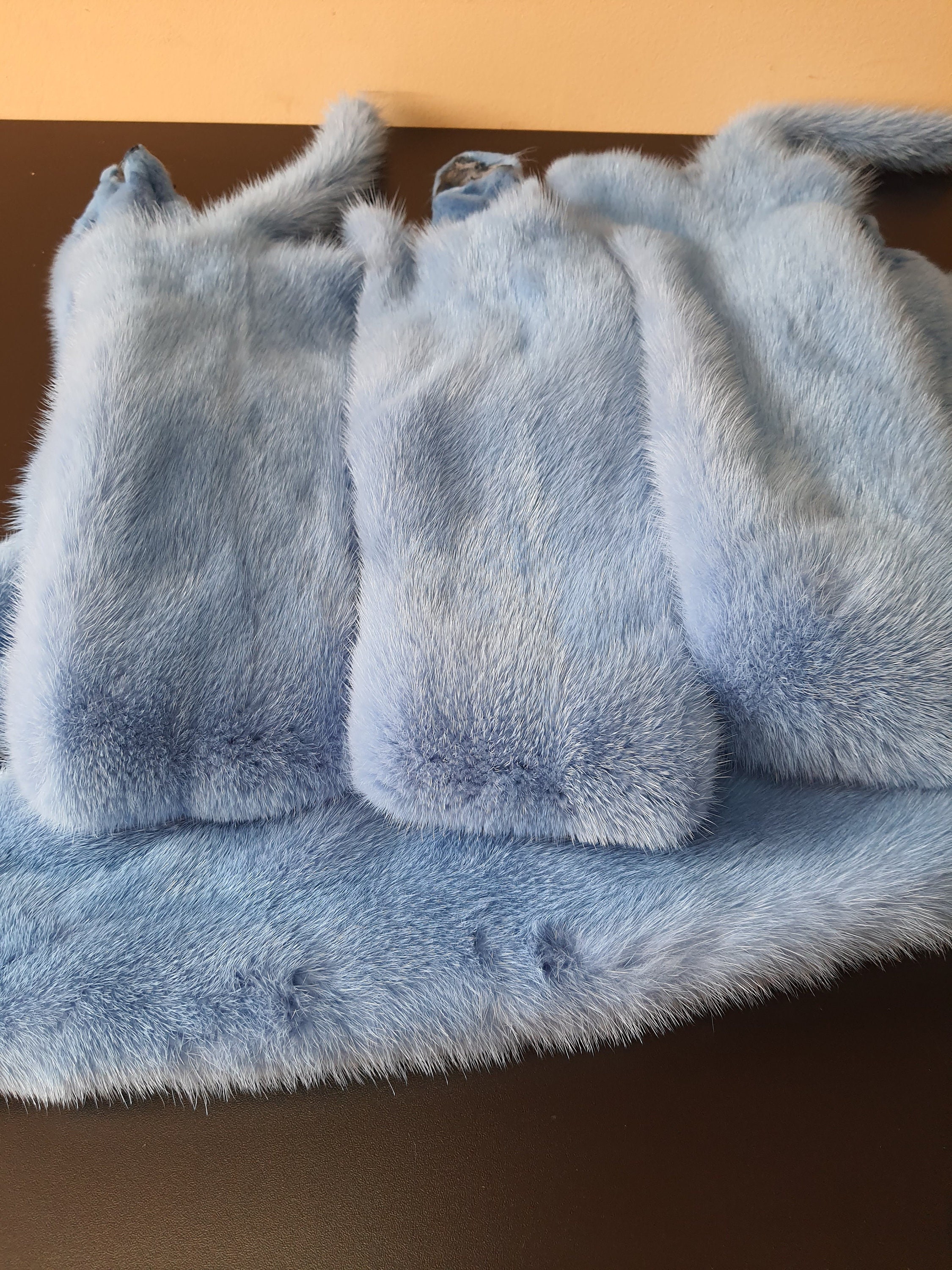 Blue Mink Mink Fur Fur Real Fur Genuine Mink Fur Color Etsy