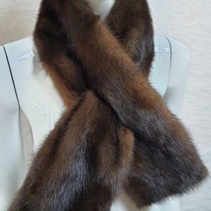 Real Mink Fur Scarf in Brown Color - Etsy