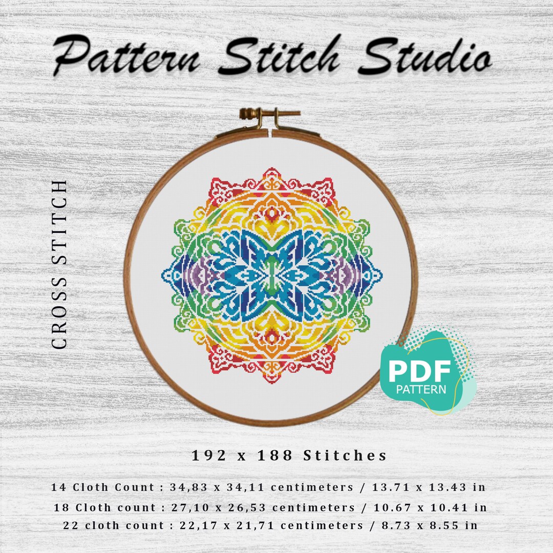 Mandala Cross Stitch Pattern/full Color Mandala Cross Stitch Pattern ...