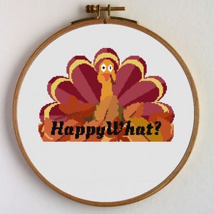 Thanksgiving cross stitch pattern. Funny turkey thanksgiving cross stitch pattern. Immediate download in .pdf.