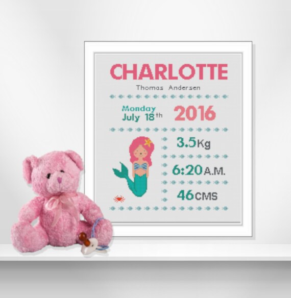 mermaid birth announcement