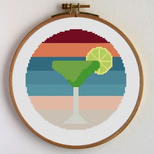 Beach cross-stitch chart margarita.Cross stitch margarita,Cross stitch beach. Easy cross stitch. Drink Margarita. Immediate download in .pdf