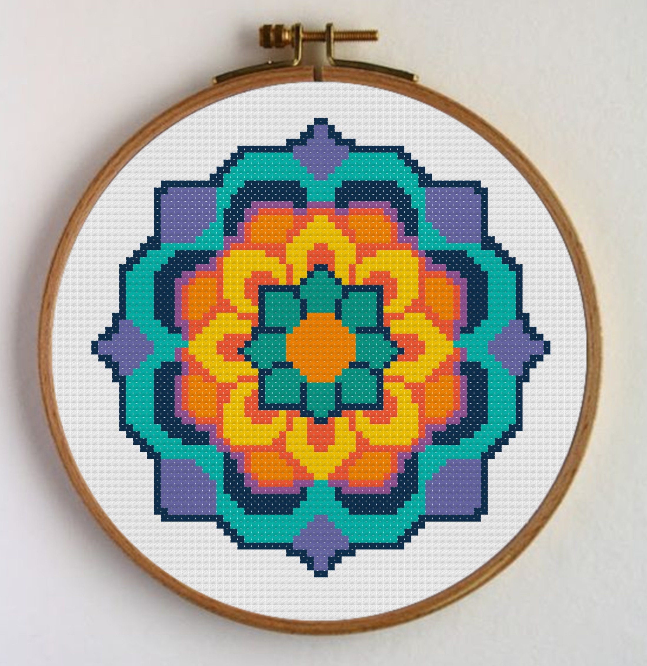 Mandala Cross-stitch Pattern. Flower Cross-stitch Mandala - Etsy Singapore
