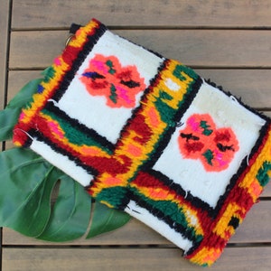 Kilim Woven Festival Boho Clutch Bag / Made in Morocco Women&#39;s Handbag Purse