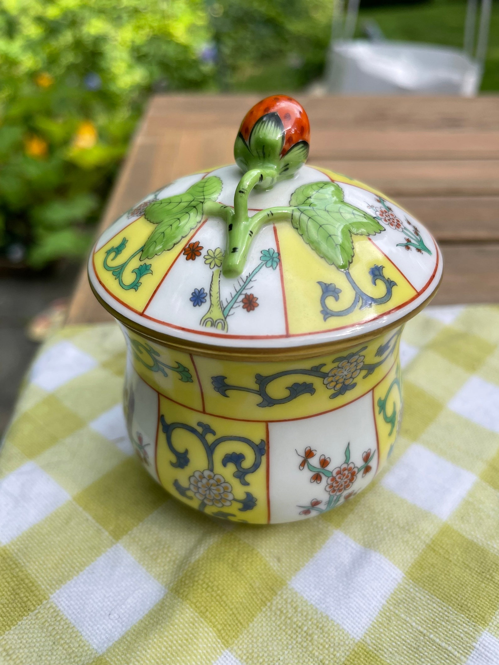 Herend 24kt Gold Accents Handpainted Porcelain Yellow Dynasty Etsy