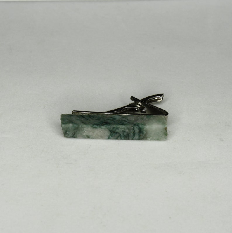 Moss Agate Tie Clip