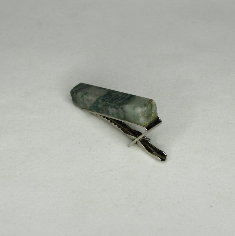 Moss Agate Tie Clip