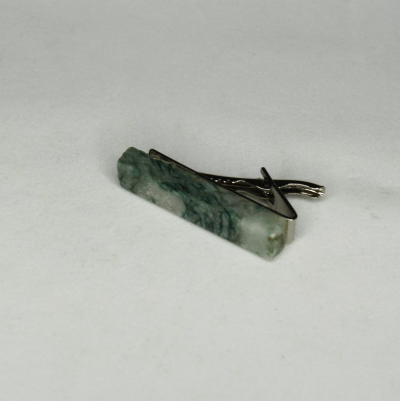 Moss Agate Tie Clip