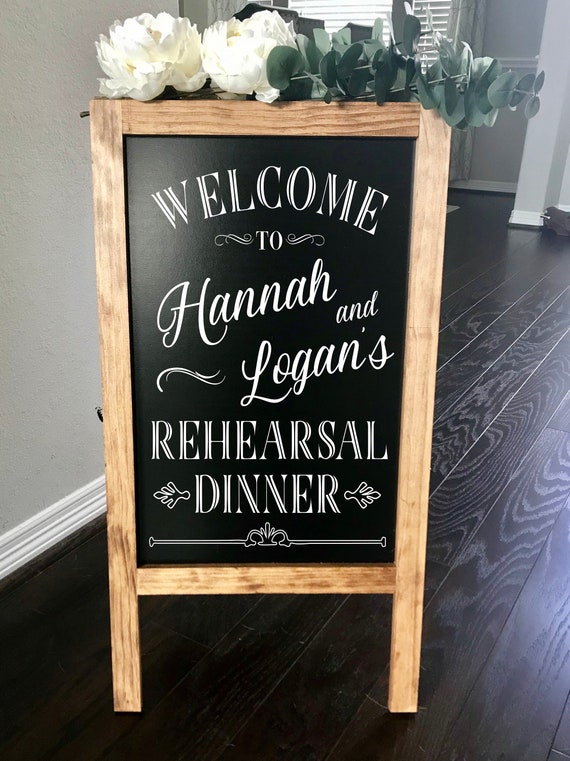 Custom Chalkboard Easel Wedding Chalkboard Easel Double Etsy