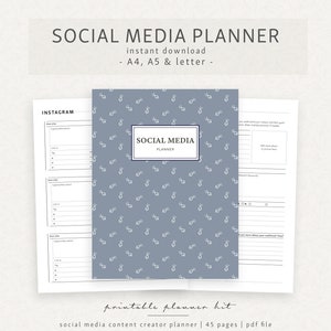 Social Media Planner - A4 A5 Letter - Marketing Advertentie Social Media Influencer Content Creator PRINTABLE PLANNER