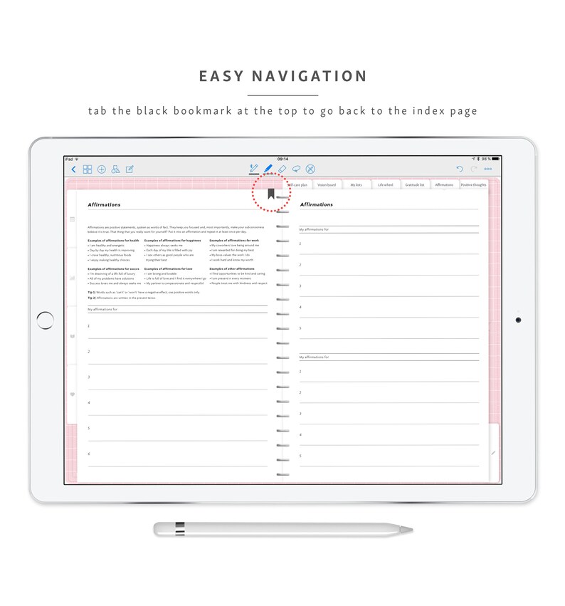 Selfcare Journal / Goodnotes & Notability Digital Planner / Etsy