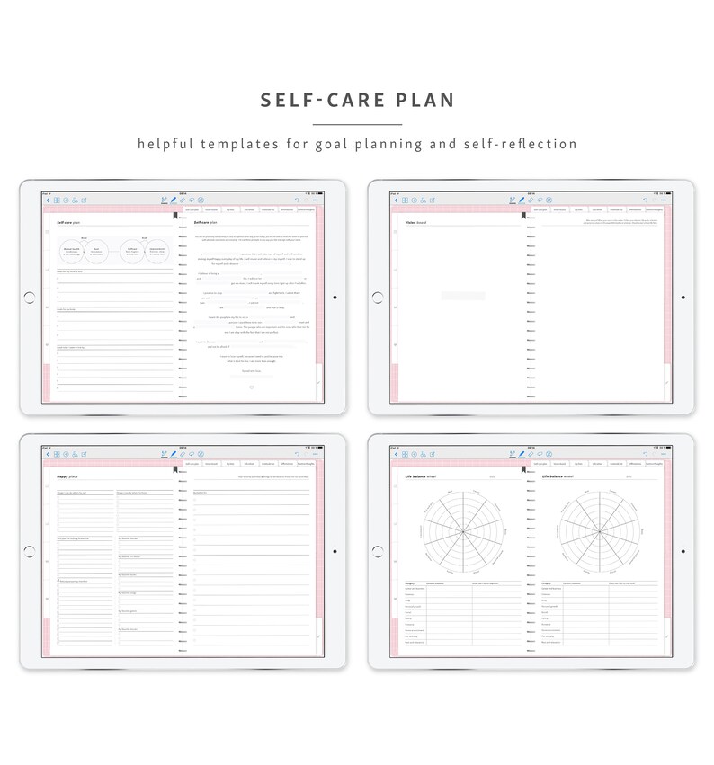 Selfcare Journal / Goodnotes & Notability Digital Planner / Etsy