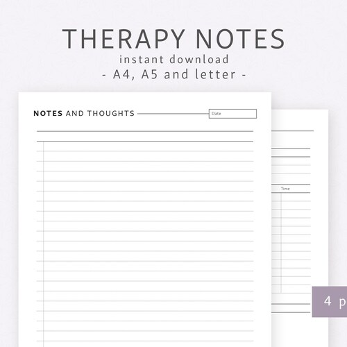 Therapy Notes Planner Printable Therapy Journal Mental | Etsy