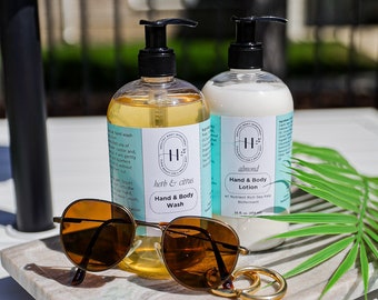 Hand & Body Soap With Lotion Set 16 fl. oz., Formulated with natural non toxic ingredients to calm, nourish, and protect your skin