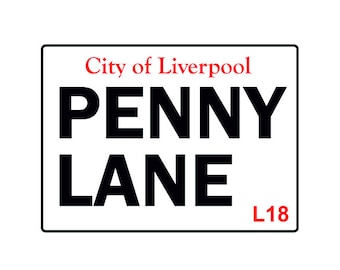 Penny Lane Cast Iron Replica Street Sign Plaque Door Wall House Gate Liverpool 