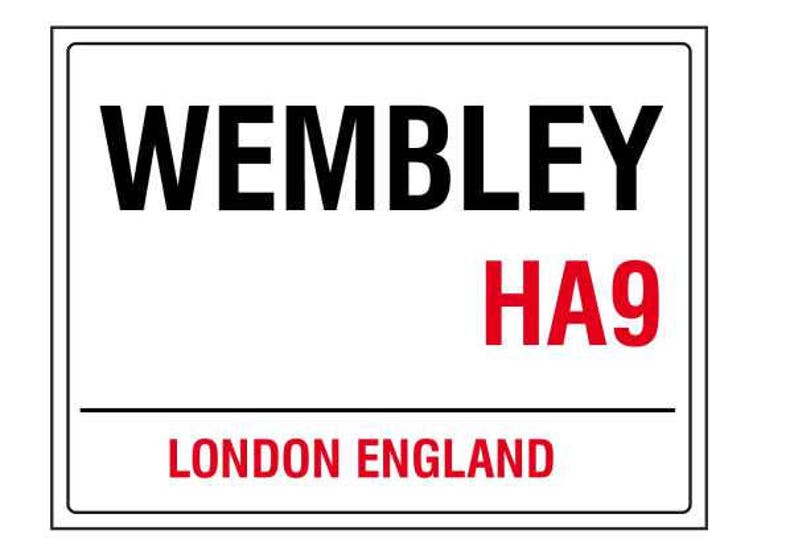 Wembley London England Street Road Sign Vintage Style Metal Etsy