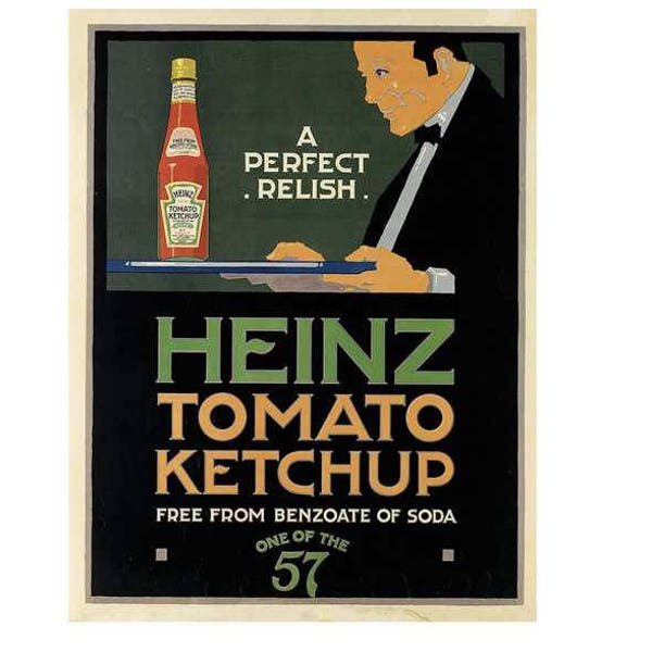 Heinz tomato ketchup vintage style metal advertising wall plaque sign or framed picture frame