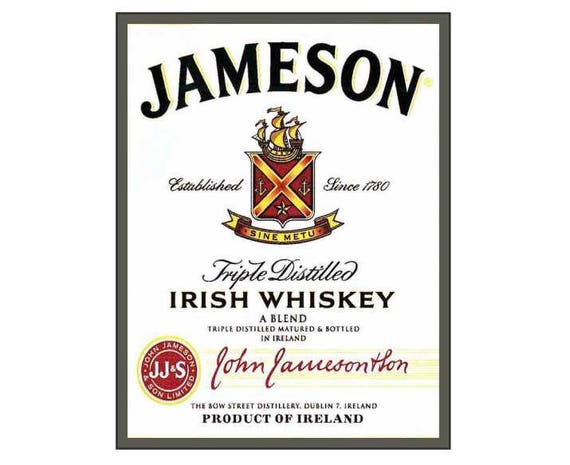 jameson whiskey label jameson whiskey label
