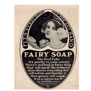 Fairy soap retro quote vintage style metal advertising wall plaque sign or framed picture frame