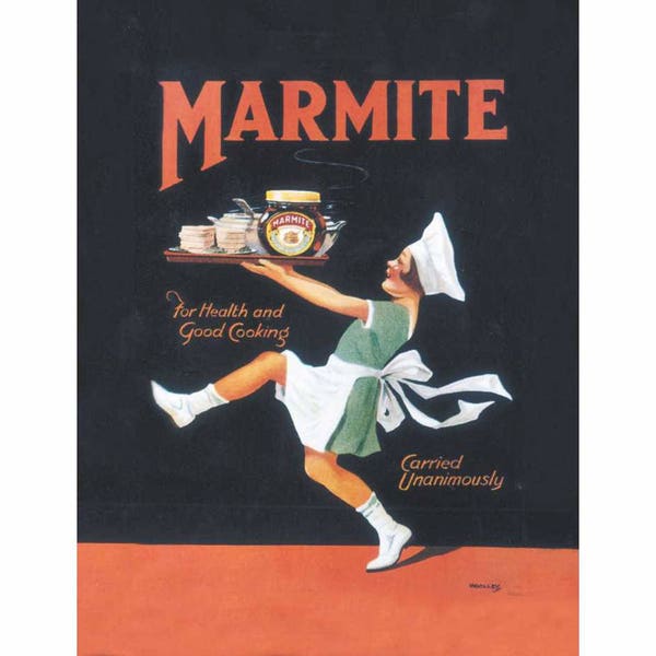 Marmite for health and cooking vintage style metal advertising wall plaque sign or framed picture frame