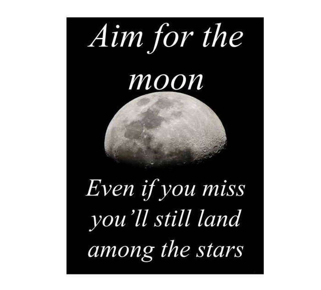Aim for the Moon Land in the Stars Inspirational Quote Vintage - Etsy