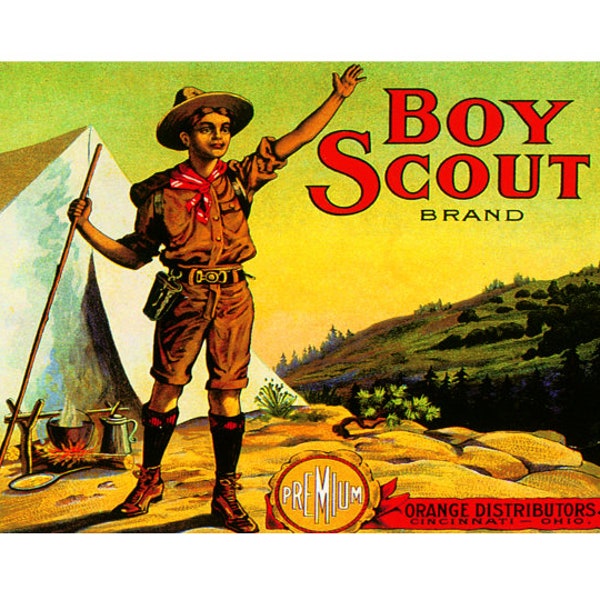 Boy scout orange ohio retro quote vintage style metal advertising wall plaque sign or framed picture frame