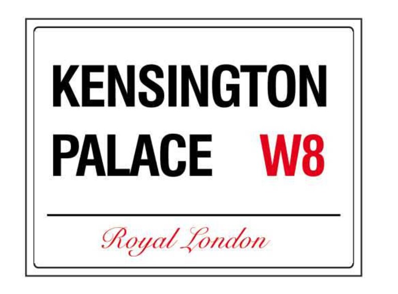 Kensington Palace Royal London England Street Road Sign Etsy