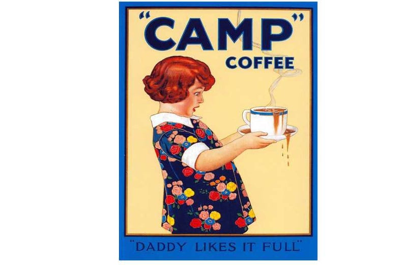 Camp coffee daddy likes it full vintage style metal advertising wall plaque sign or framed picture frame
