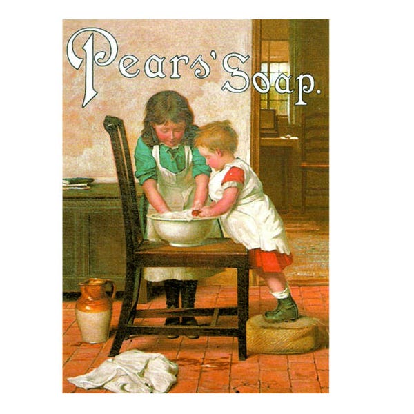 Pears soap vintage style metal advertising wall plaque sign or framed picture frame