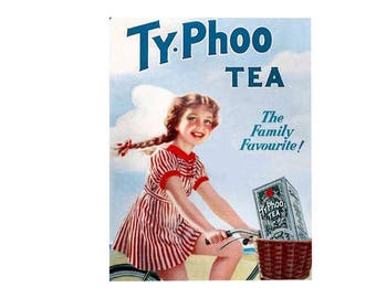 Ty-Phoo tea the family favourite vintage style metal advertising wall plaque sign or framed picture frame