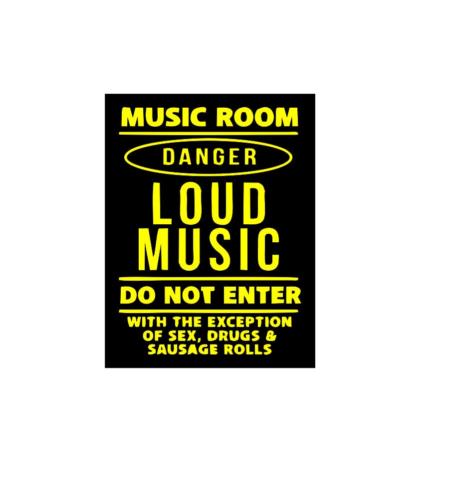 Music Room Danger Loud Music Funny Kitchen Home Office Metal