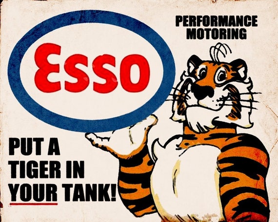 Esso put a tiger in your tank vintage style metal wall plaque sign
