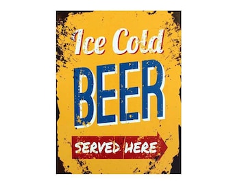 Cold Beer Here Tin Sign Metal Poster Plauqe Wall Decor Home Poster Vintage Retro Bar Pub 20x30cm 