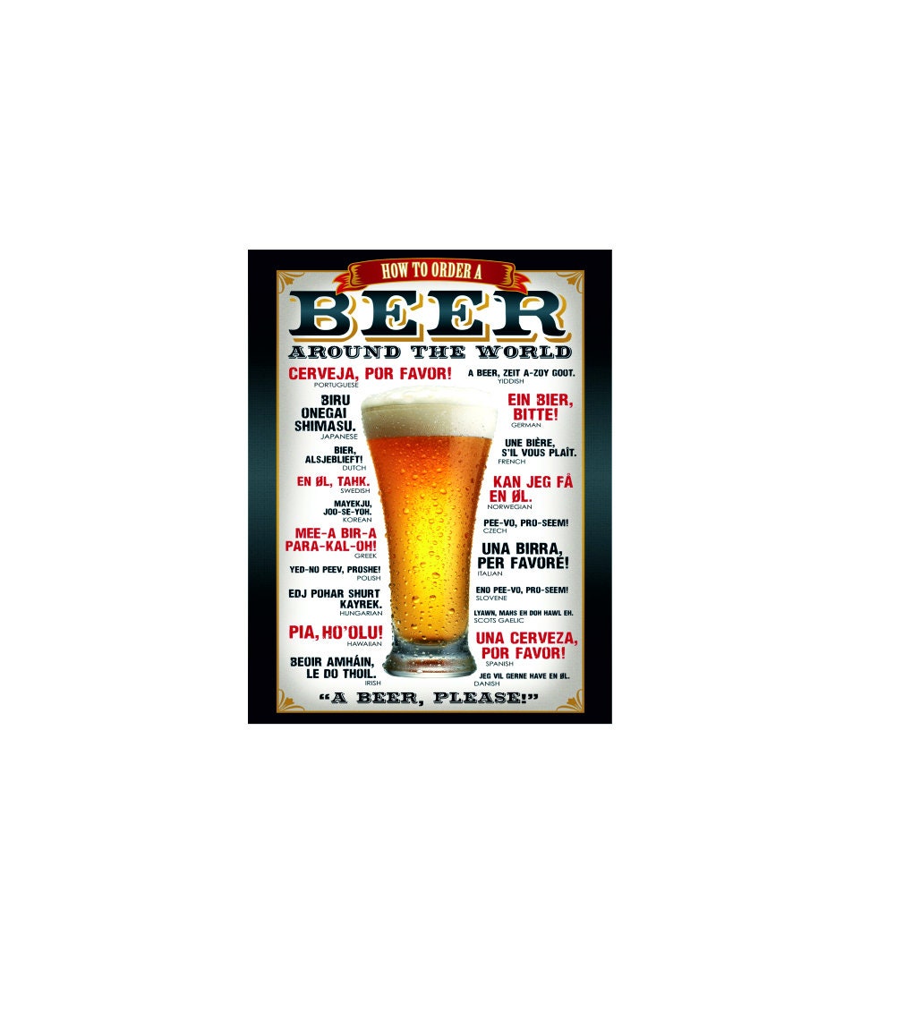 How to Order a Beer Around the World Vintage Style Metal Etsy