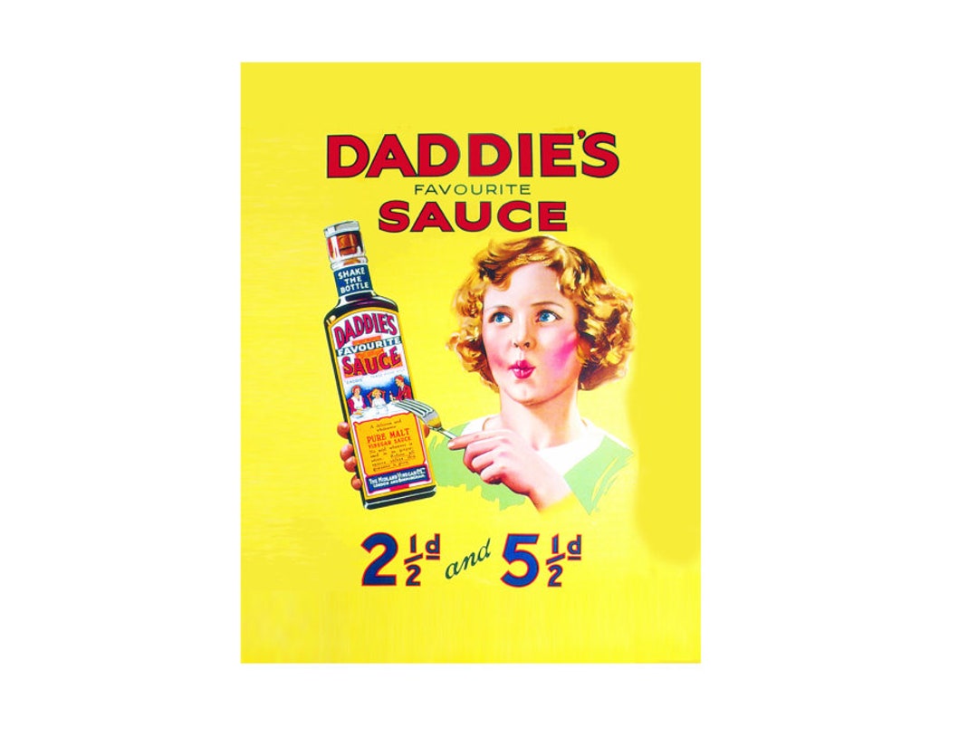 Daddie's Favourite Sauce Shake the Bottle Retro Quote Etsy