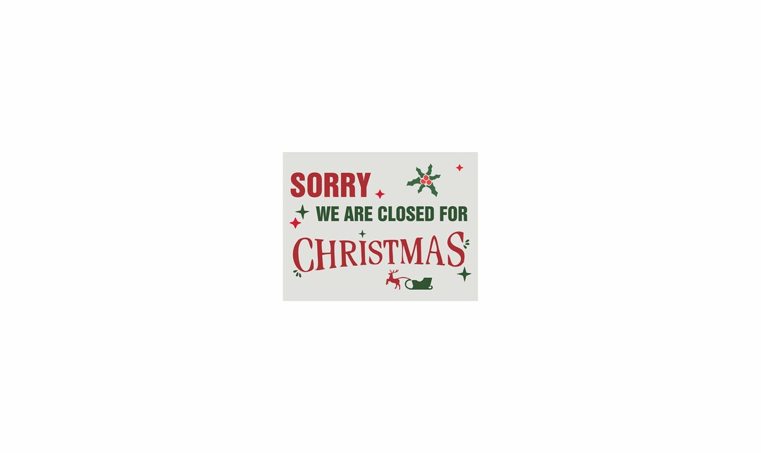 Sorry We Are Closed for Christmas Shop Sign Man Cave Metal Advertising ...