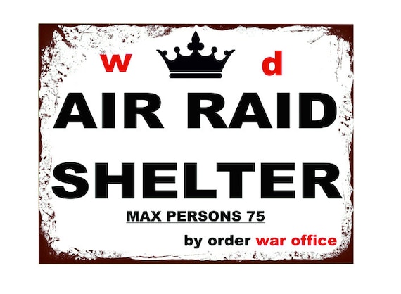 Air Raid Shelter By Order War Office Ww2 Poster Metal Etsy
