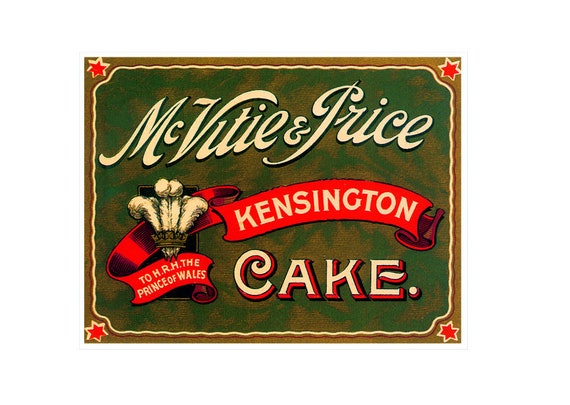 VINTAGE MCVITIE & PRICE KENSINGTON CAKE OLD AD POSTER FOOD ART REAL CANVAS PR 
