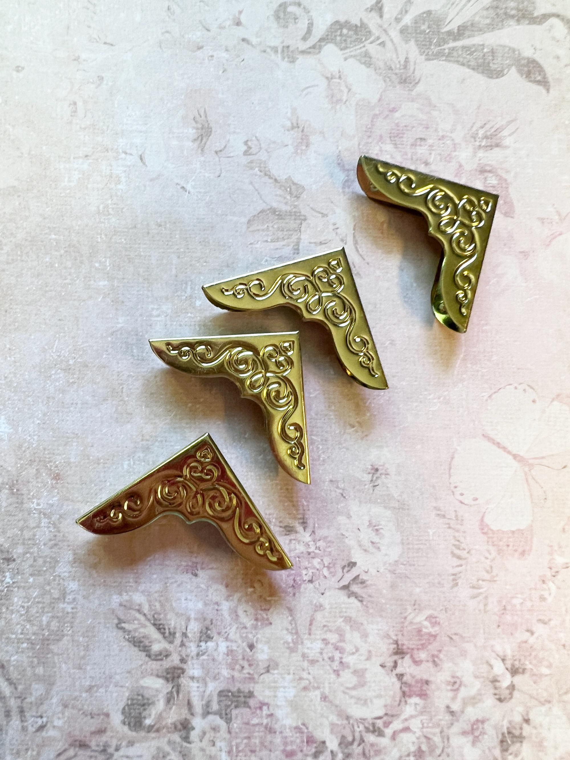 Book Corners 7/8" for Handmade and Treasured Books - Goldtone Metal ...