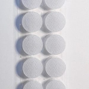 White Hook and Loop Dots: 7/16 inch Fasteners - 18 pc Set