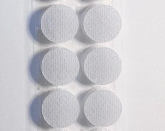 White Hook and Loop Dots: 7/16 inch Fasteners - 18 pc Set