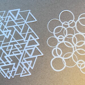 crossed triangles and crossed circles free edge stencils