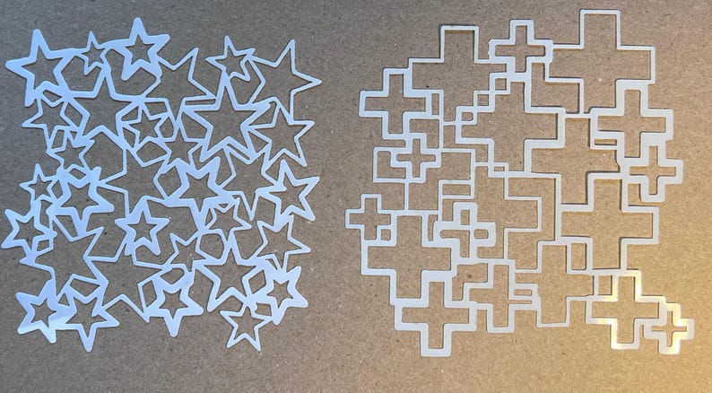 STars and plus sign stencils