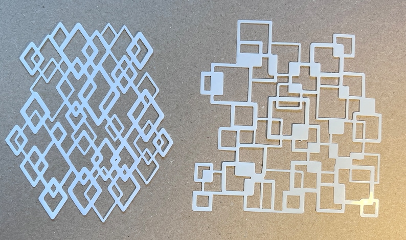 crossed diamonds and crossed squares free edge stencils