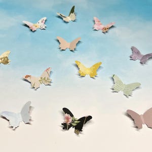 Small Butterflies, multi prints, ready for embellishment, scored, decorative scrapbooking, journaling,  55 butterflies, tiny butterfly