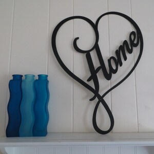 CNC Plasma Cut Custom  Heart with Home in Center, Metal Art,Photo Wall Sign,Family Room Decor,Gift Metal Sign,