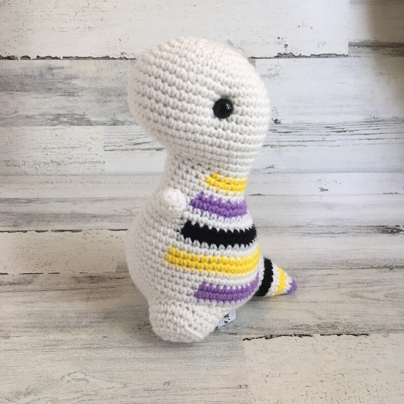 Non Binary Dinosaur Plush Toy LGBTQ Flag Pride Custom Stripes Etsy