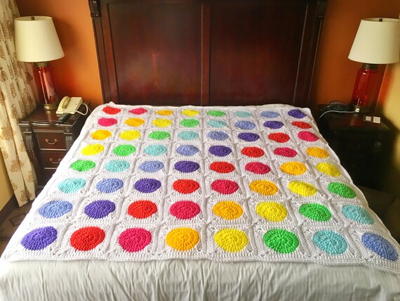 rainbow polka dot comforter