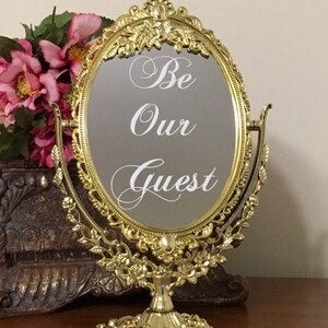 Be Our Guest Beauty And The Beast Mirror Sign Wedding Escort Etsy Be Our Guest Beauty And The Beast Mirror Sign Wedding Escort Etsy