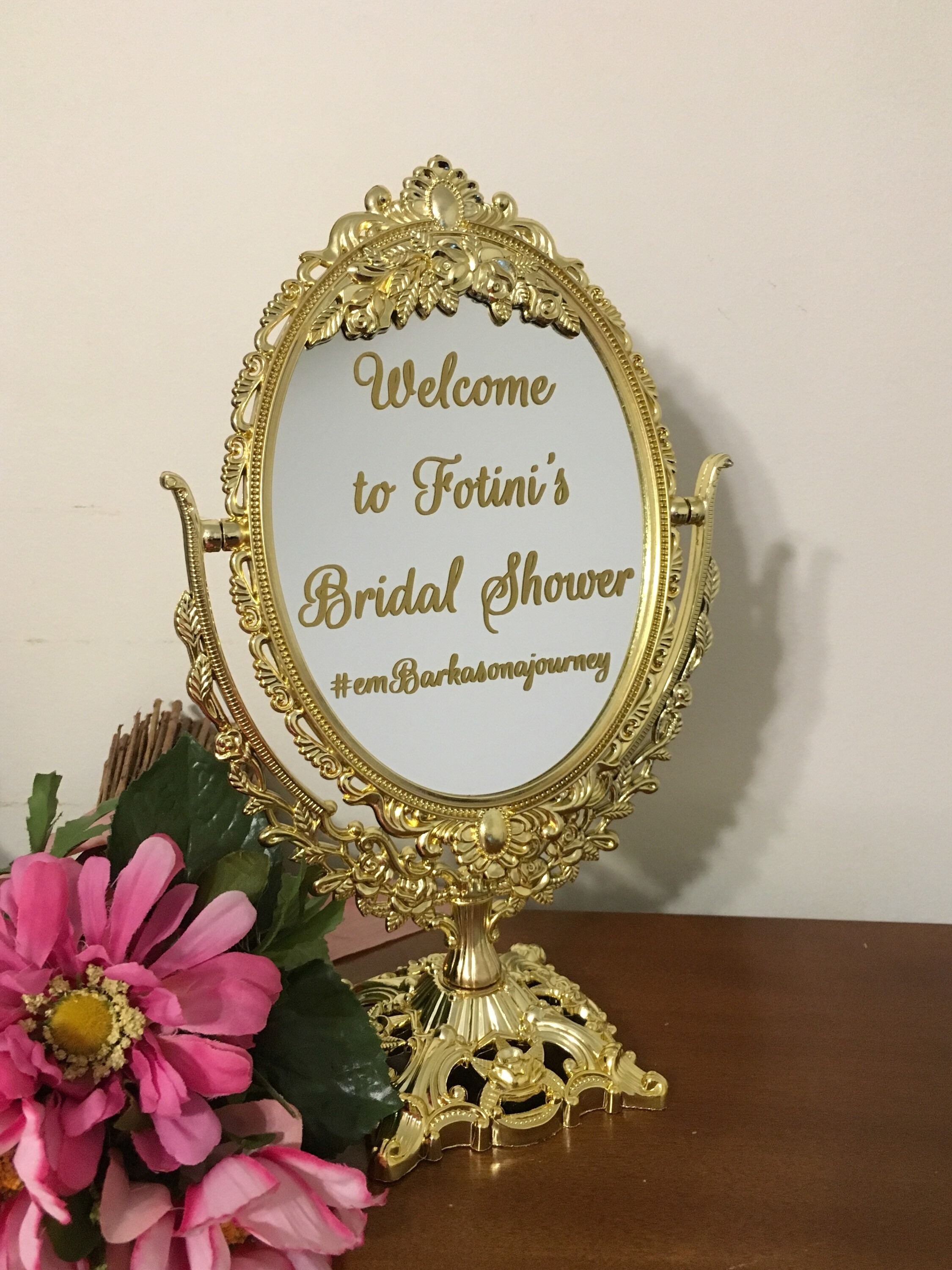 to Bridal Shower Mirror Sign/fairytale Mirror With Etsy